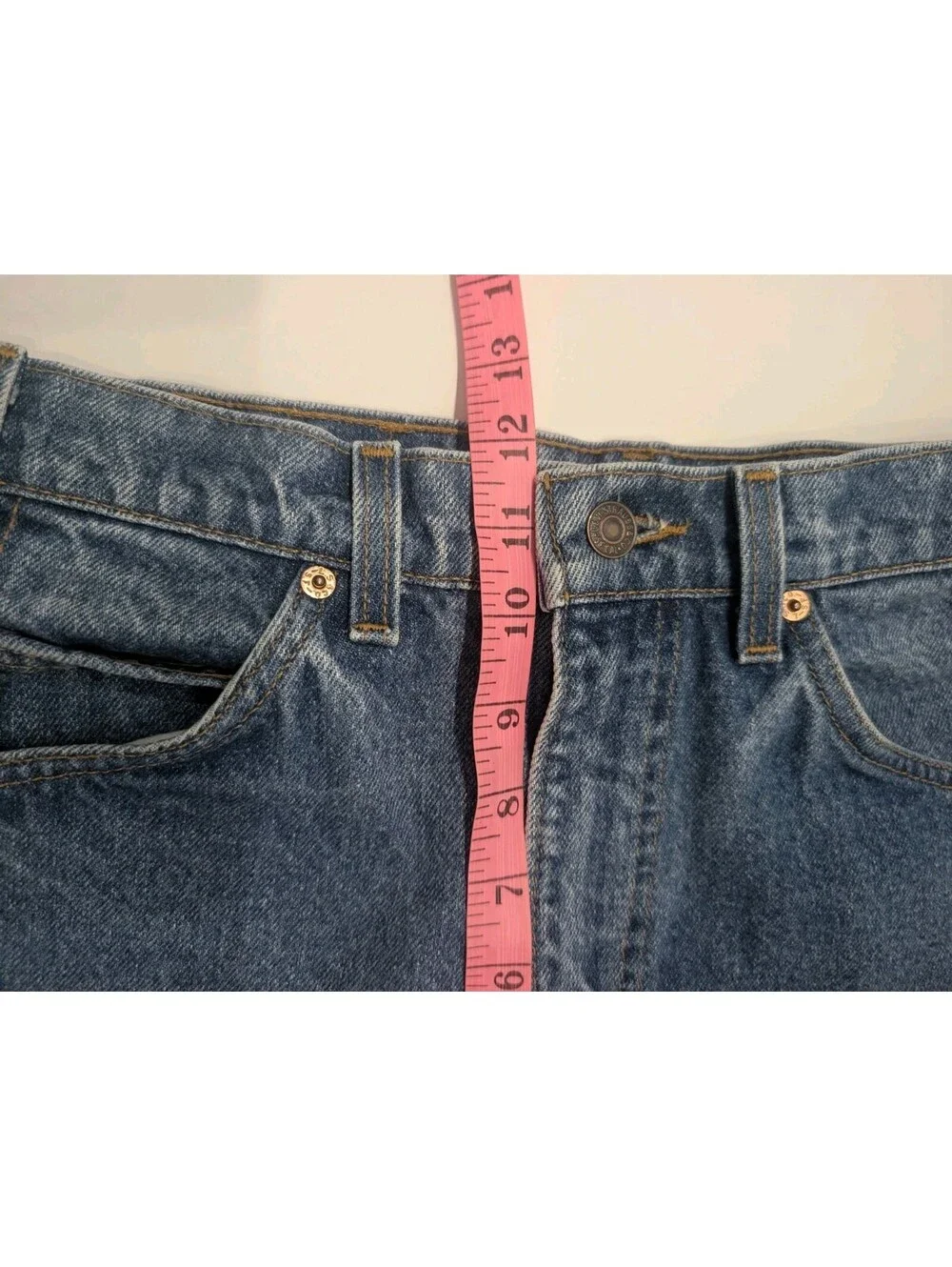 Vintage Levis 505 Jeans Mens 32x32 Orange Blank Tab Reg Straight Fit Made USA